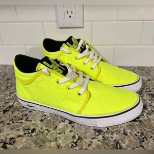 LACOSTE Neon Vaultstar Chukka Canvas Hi Top Sneakers 11 NEW